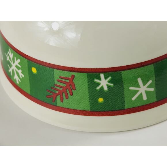 Longaberger Pottery Small Holiday Bowl 4 1/4" Christmas Snowflake Pattern Vtg - Picture 12 of 12